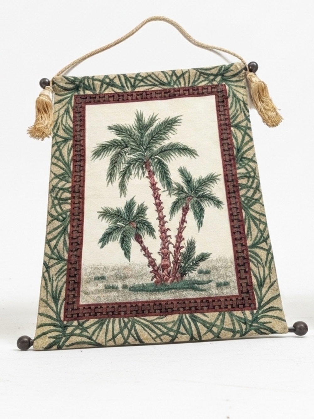The Bombay Company Palm Trees Wall Tapestry w/ Tassels H35"